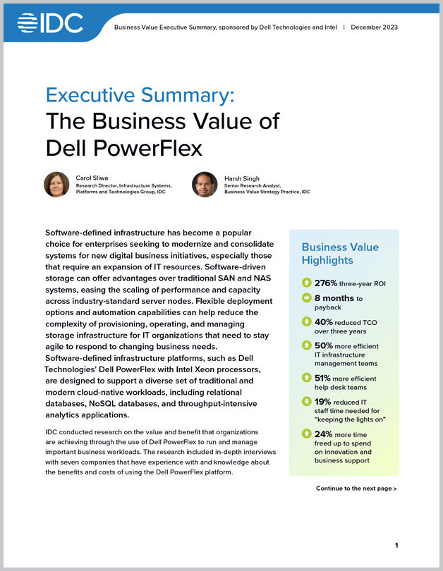 Idc The Business Value Of Dell Powerflex Executive Summary